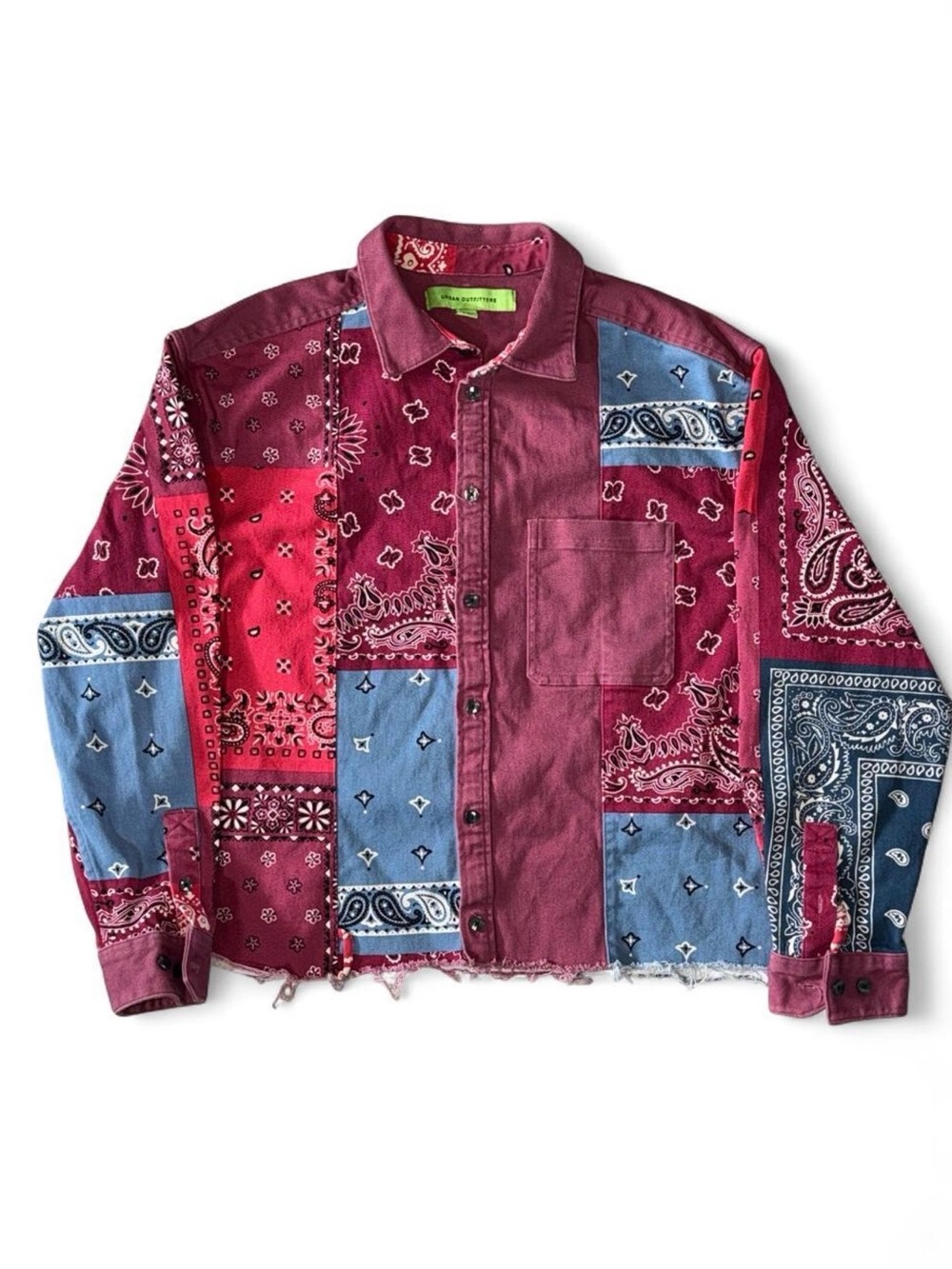 Urban Outfitters Kids Patchwork Bandana Jean Jacket - Red & Blue